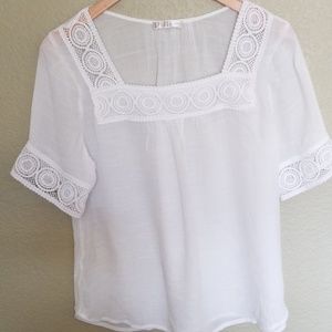 Spense white sheer top 8P